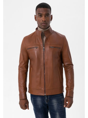 JIMMY SANDERS Leren jas bruin