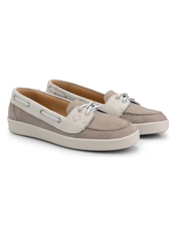 TRAVELIN' Leren mocassins "Marazion" lichtgrijs