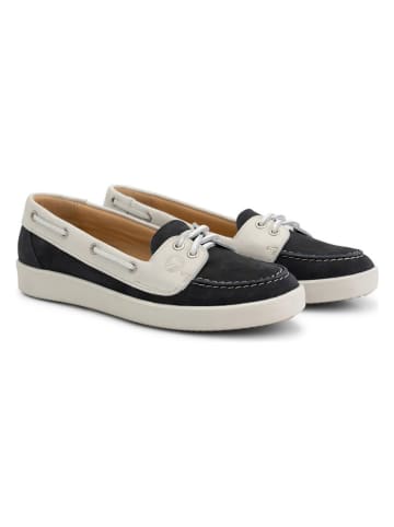 Travelin` Leren mocassins "Marazion" donkerblauw/lichtgrijs