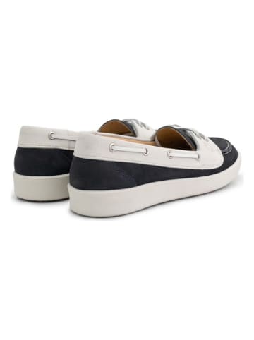 Travelin` Leren mocassins "Marazion" donkerblauw/lichtgrijs