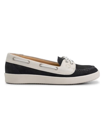 Travelin` Leren mocassins "Marazion" donkerblauw/lichtgrijs