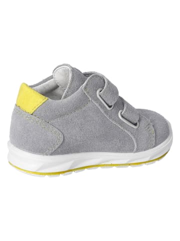 PEPINO Leren sneakers "Linu" lichtgrijs/geel
