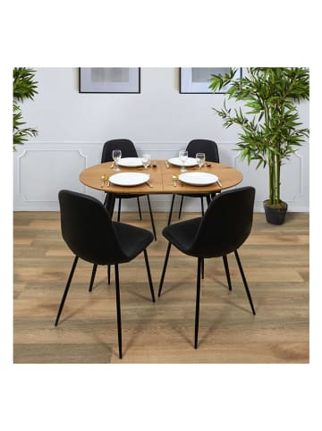 THE HOME DECO FACTORY Esstisch in Natur/ Schwarz - (B)160 x (H)75 x (T)80 cm