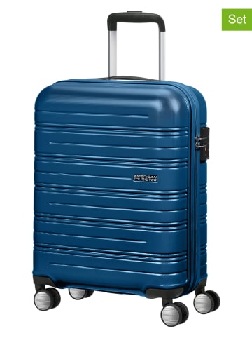 American Tourister 3-delige hardcase-trolleyset blauw