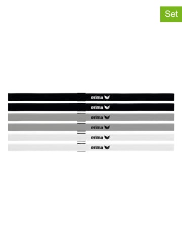 erima 6-delige set: haarbanden zwart/wit/grijs