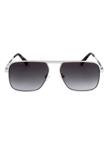 Guess Męskie okulary przeciwsłoneczne w kolorze srebrno-czarnym