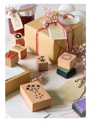 Moses. 8-delige stempelset naturel/paars/groen