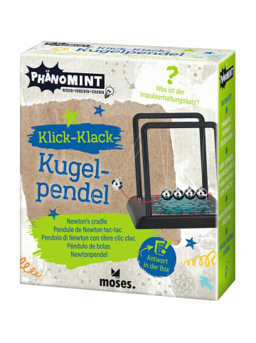 Moses. Klick-Klack-Kugelpendel "PhänoMINT" in Schwarz/ Silber