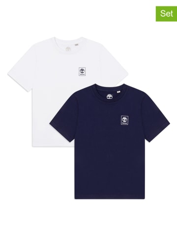 Timberland 2er-Set: Shirts in Dunkelblau/ Weiß