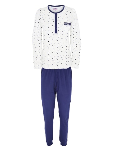 COTONELLA Piżama w kolorze niebiesko-białym