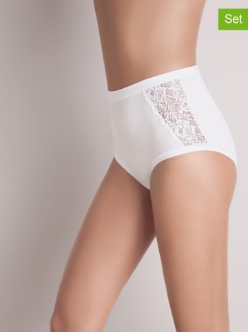 COTONELLA Pełne figi high waist (4 pary) w kolorze białym