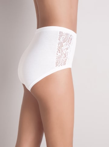 COTONELLA Pełne figi high waist (4 pary) w kolorze białym