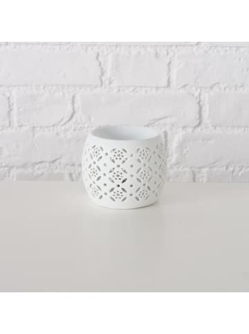 Boltze 2er-Set: Teelichthalter "Joidana" in Weiß - Ø 11 cm