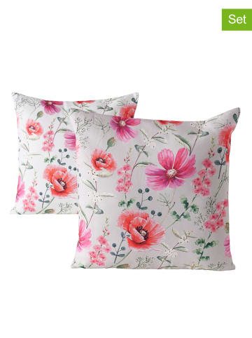 Boltze 2-delige set: kussens "Melina" wit/roze