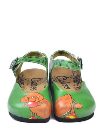 Calceo Enkelsandalen groen/meerkleurig
