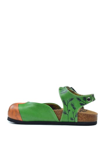 Calceo Enkelsandalen groen/meerkleurig