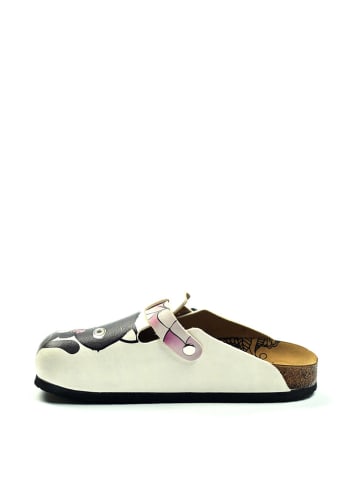 Calceo Clogs in Weiß/ Schwarz