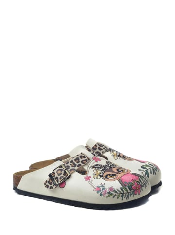 Calceo Clogs in Weiß/ Bunt