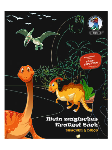 URSUS Kratzel-Buch "Drachen & Dinos" in Bunt