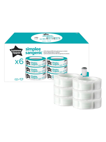 tommee tippee 6-delige set: navulcassettes voor luieremmer "Simplee Sangenic" zwart