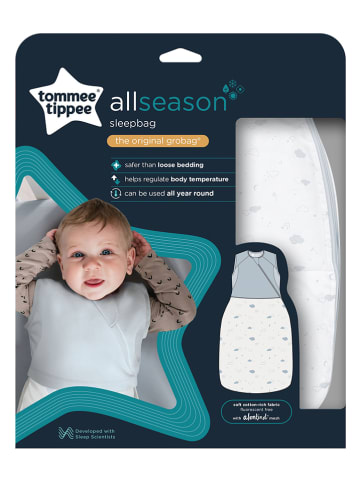 tommee tippee Babyschlafsack in Weiß/ Hellblau - 2,5 TOG