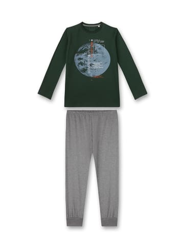 Sanetta Pyjama "San Planet Earth" groen/grijs