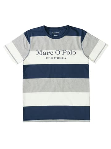 Marc O'Polo Junior Shirt in Grau/ Weiß/ Dunkelblau