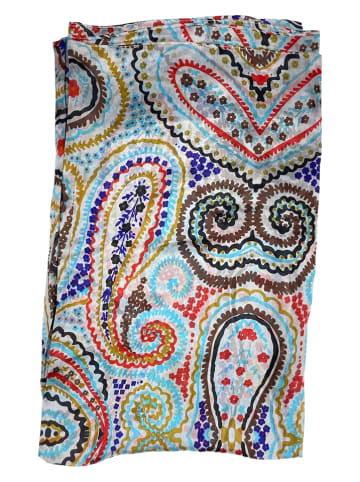 Made in Silk Zijden sjaal lichtblauw/meerkleurig - (L)190 x (B)110 cm