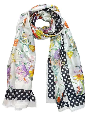 Made in Silk Zijden sjaal wit/meerkleurig - (L)190 x (B)110 cm