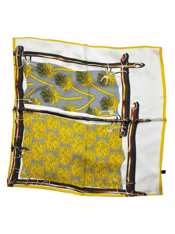 Made in Silk Zijden sjaal geel/grijs - (L)50 cm x (B)50 cm