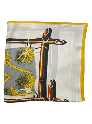 Made in Silk Seiden-Tuch in Gelb/ Grau - (L)50 cm x (B)50 cm
