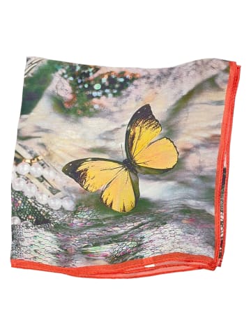 Made in Silk Zijden sjaal grijs/geel - (L)50 cm x (B)50 cm