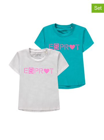 ESPRIT 2er-Set: Shirts in Mint/ Grau