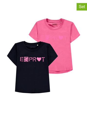 ESPRIT 2er-Set: Shirts in Schwarz/ Pink