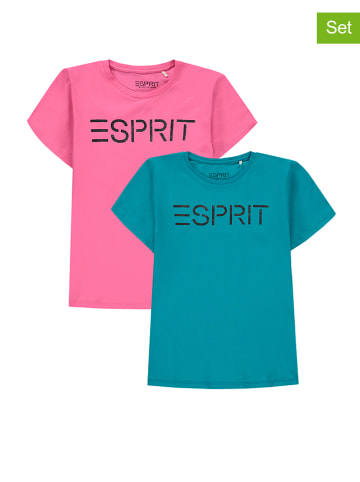 ESPRIT Koszulki (2 szt.) w kolorze jasnoróżowo-miętowym