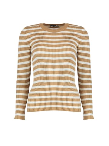 trendyol Sweter w kolorze karmelowo-białym