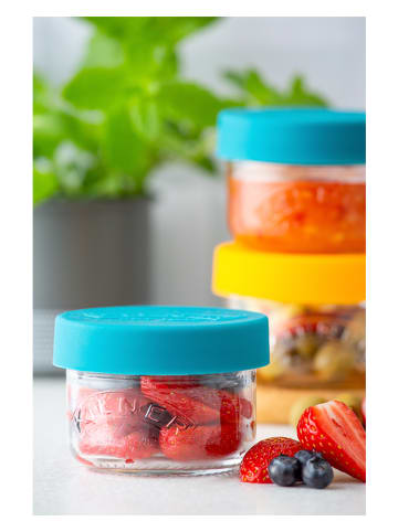 Kilner Słoiki (2 szt.) w kolorze morsko-żółtym na przekąski - 2 x 125 ml