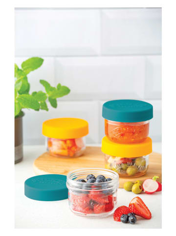 Kilner Snackglazen transparant/petrol/geel - 2x 125 ml