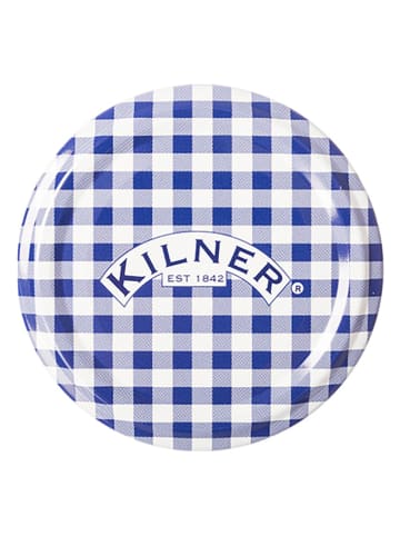 Kilner 6er-Set: Deckel in Blau/ Weiß - (L)6 x (B)3 cm