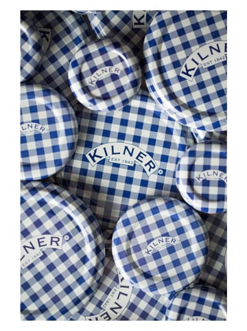 Kilner 6-delige set: deksels blauw/wit - (L)6 x (B)3 cm