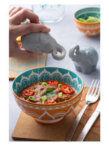 Typhoon Schale "India" in Orange/ Türkis - Ø 12 cm