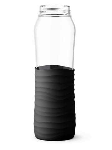 Emsa Trinkflasche "Drink2Go - Glas" in Schwarz - 700 ml