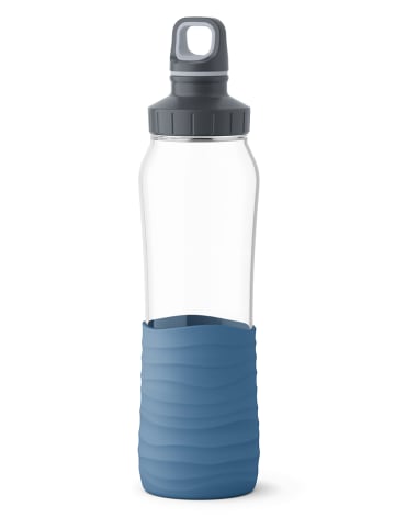 Emsa Trinkflasche "Drink2Go - Glas" in Blau - 700 ml