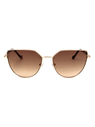 Liu Jo Damskie okulary przeciwsłoneczne w kolorze złoto-brązowym