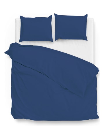 Zo!Home Mako-satijnen beddengoedset "Satinado" donkerblauw