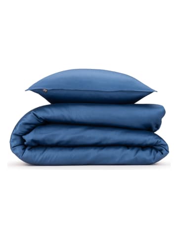 Zo!Home Mako-satijnen beddengoedset "Satinado" donkerblauw