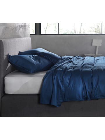 Zo!Home Mako-satijnen beddengoedset "Satinado" donkerblauw