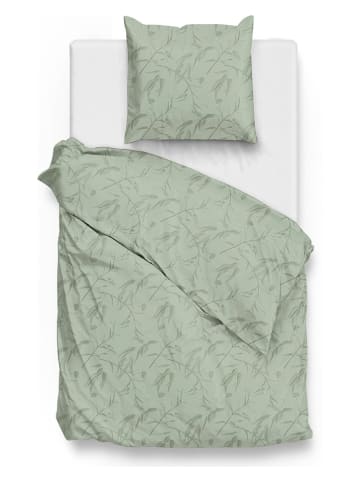 Zo!Home Satijnen beddengoedset "Fiori" groen
