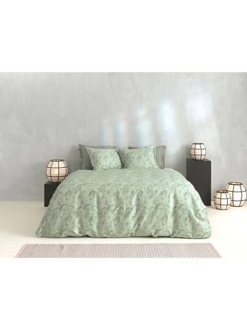 Zo!Home Satijnen beddengoedset "Fiori" groen
