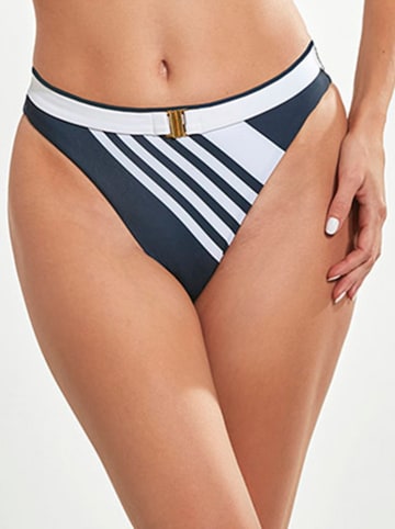 Kris Line Bikini-Hose "Bluemare" in Dunkelblau/ Weiß